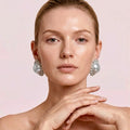 Aura Pearl & Pavé Earrings - Large