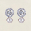 Floral Pearl Drop Earrings