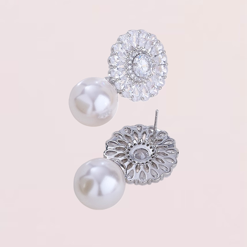 Floral Pearl Drop Earrings