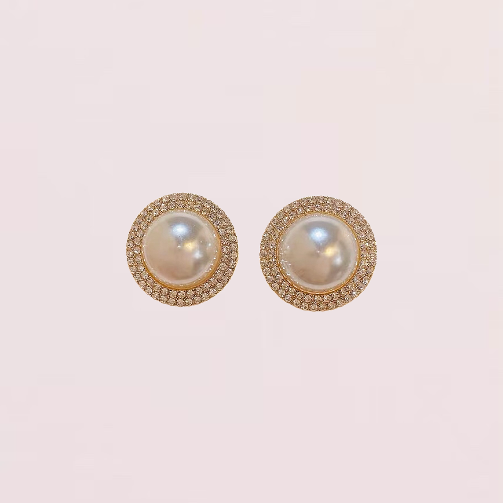 Aura Pearl & Pavé Earrings - Medium