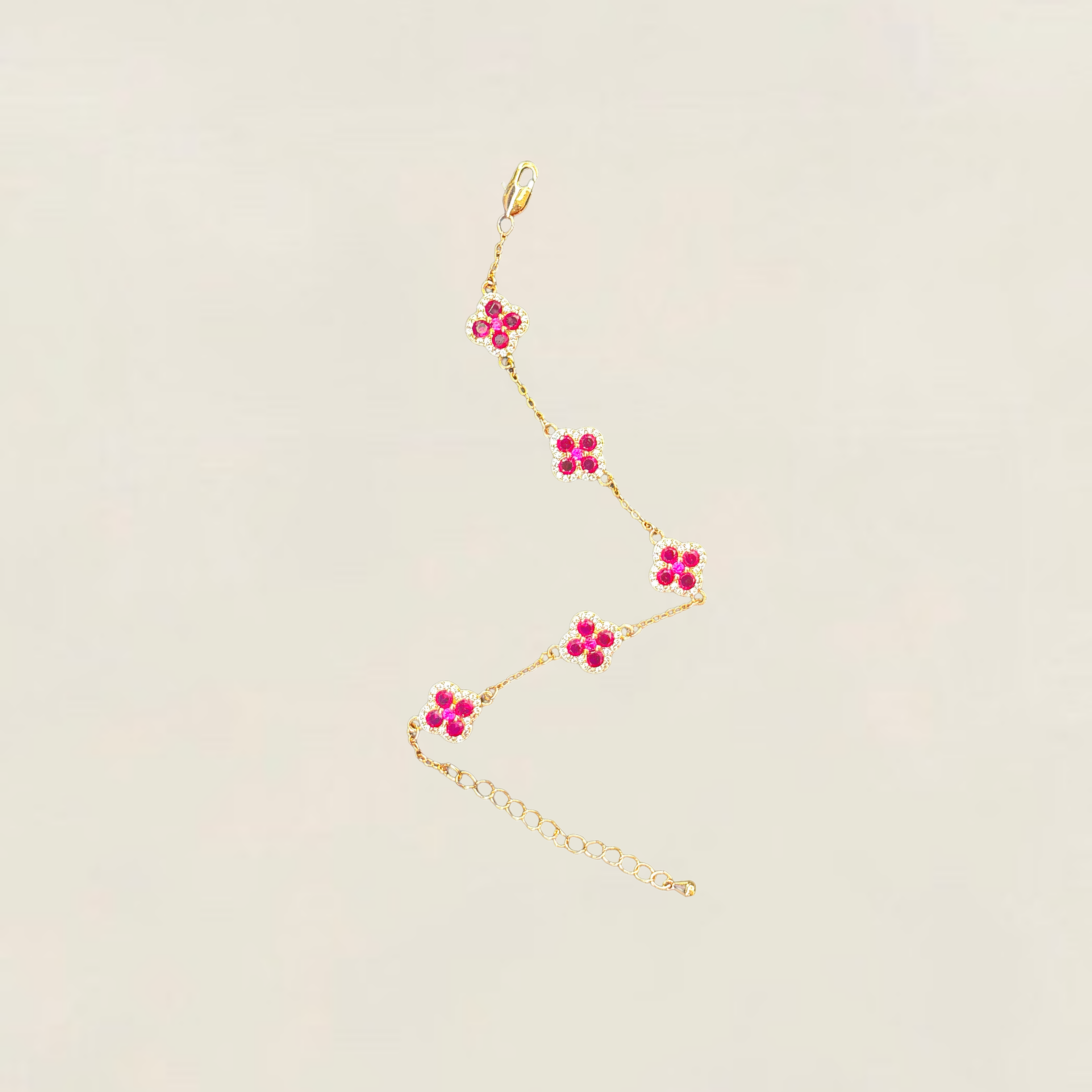 The Ruby Clover Bracelet
