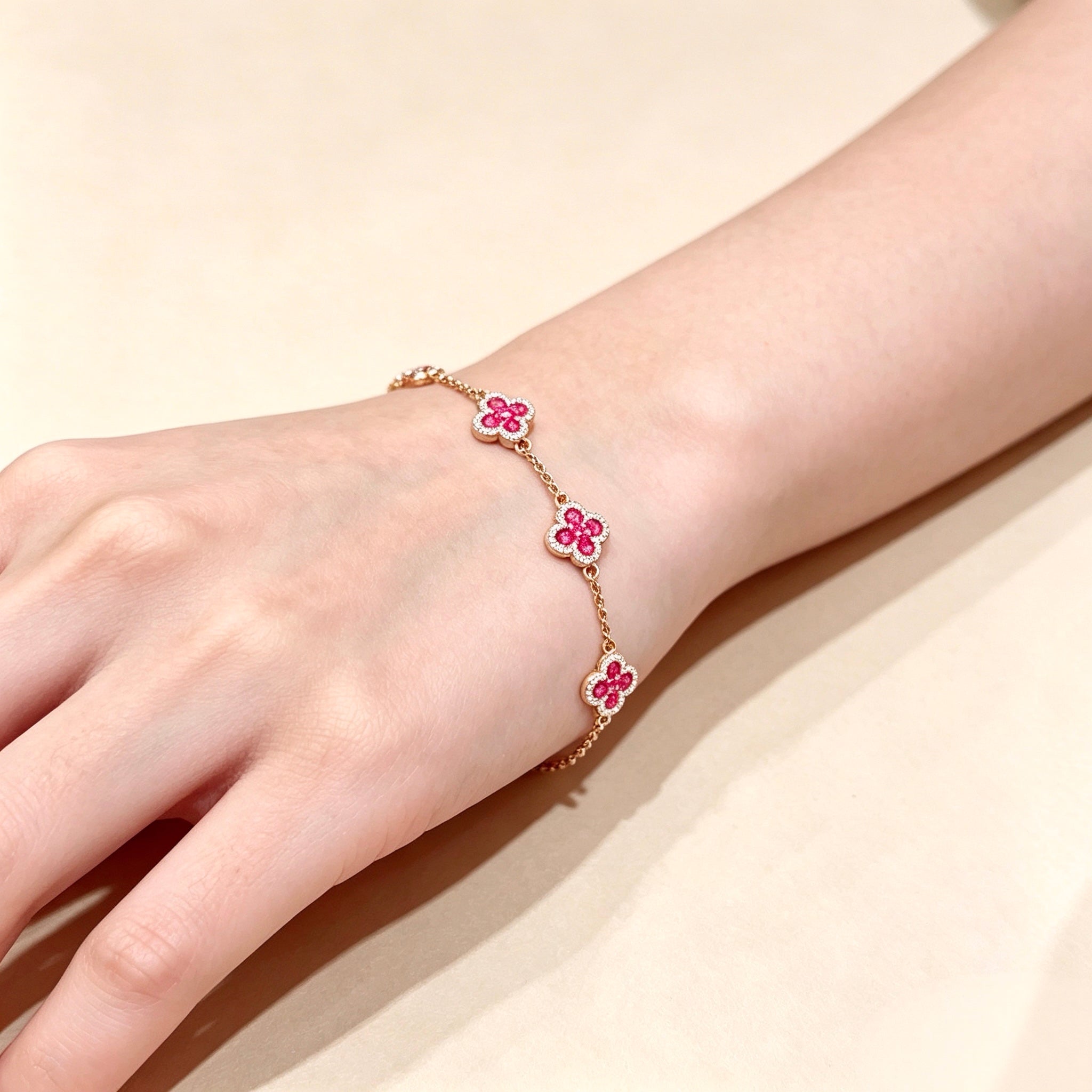 The Ruby Clover Bracelet