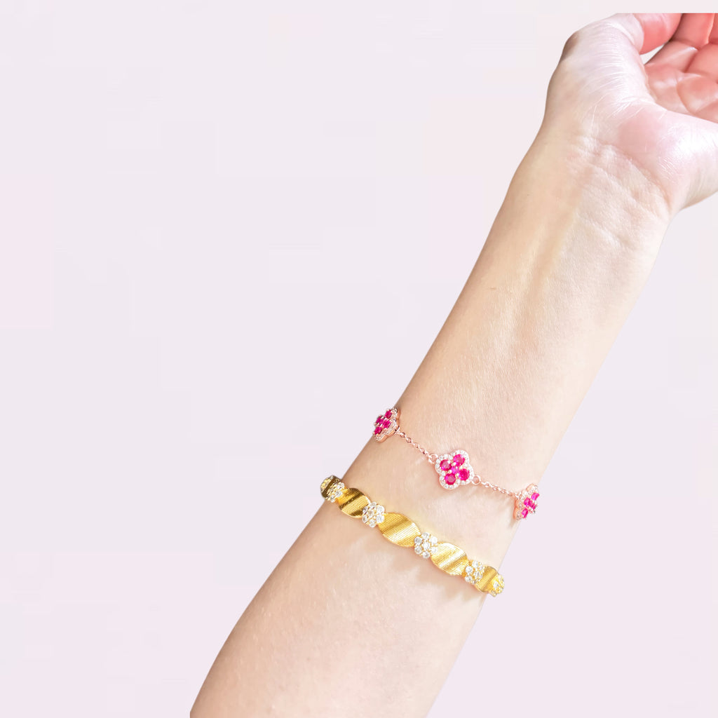 The Ruby Clover Bracelet