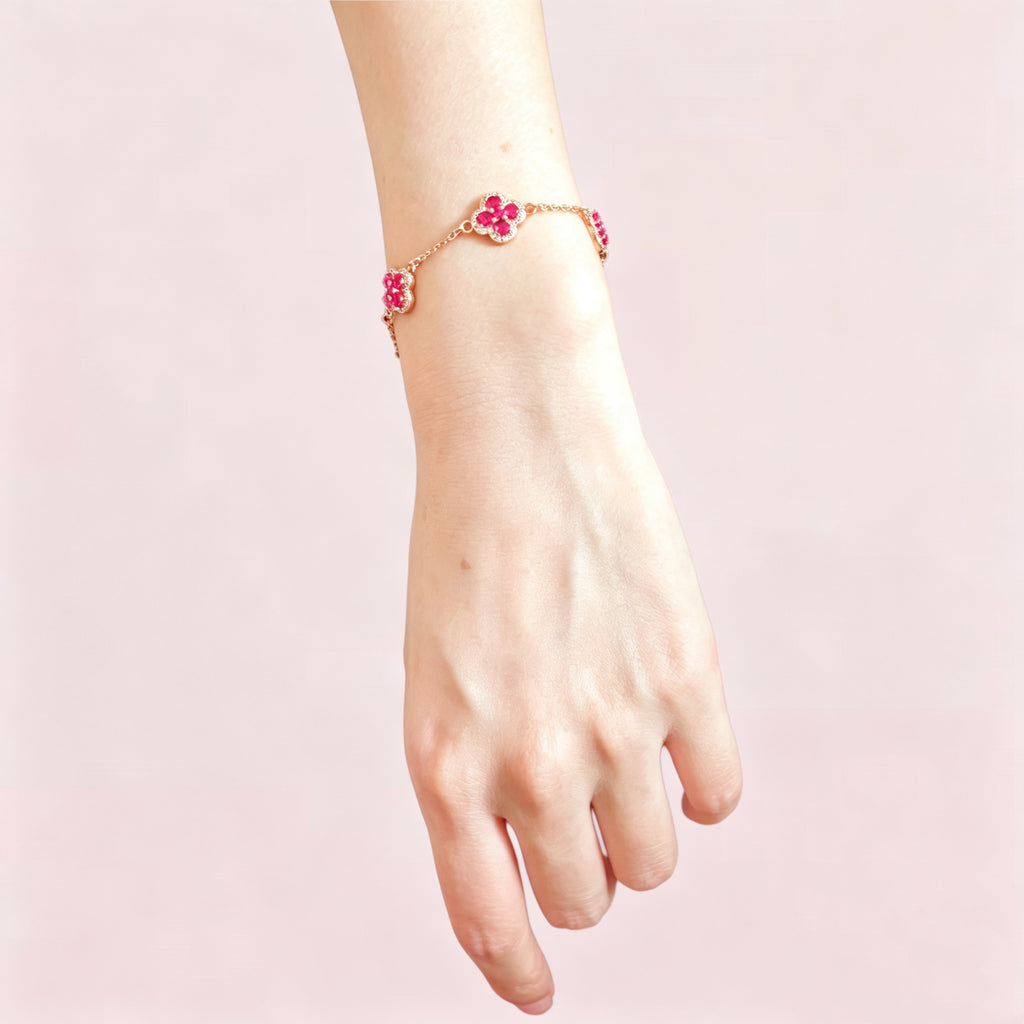 The Ruby Clover Bracelet