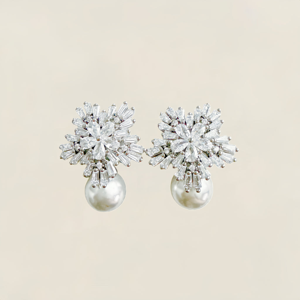 Pearl Snowflake Earrings