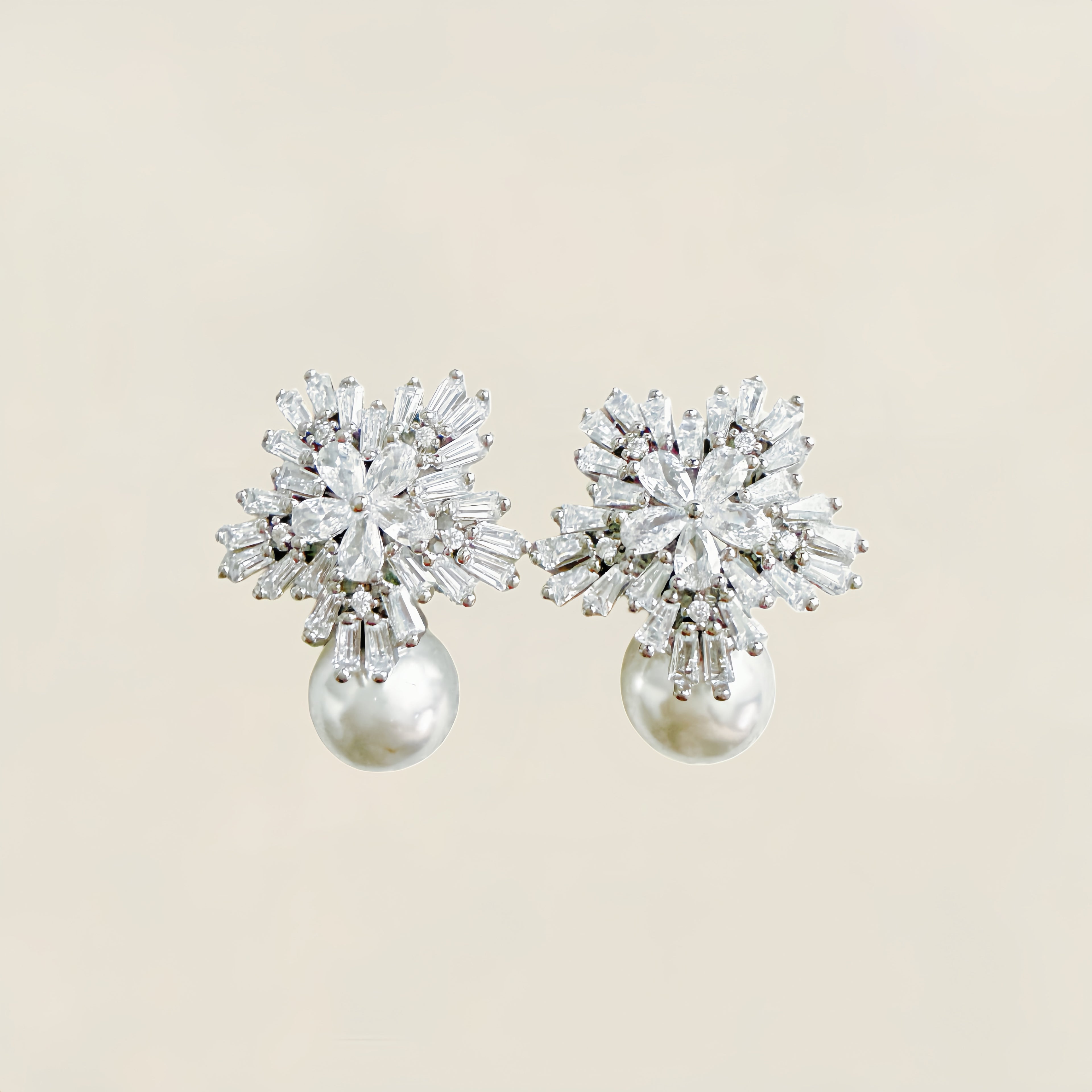 Pearl Snowflake Earrings