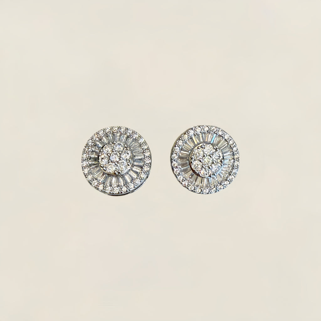 Silver Crystal Stud Earrings