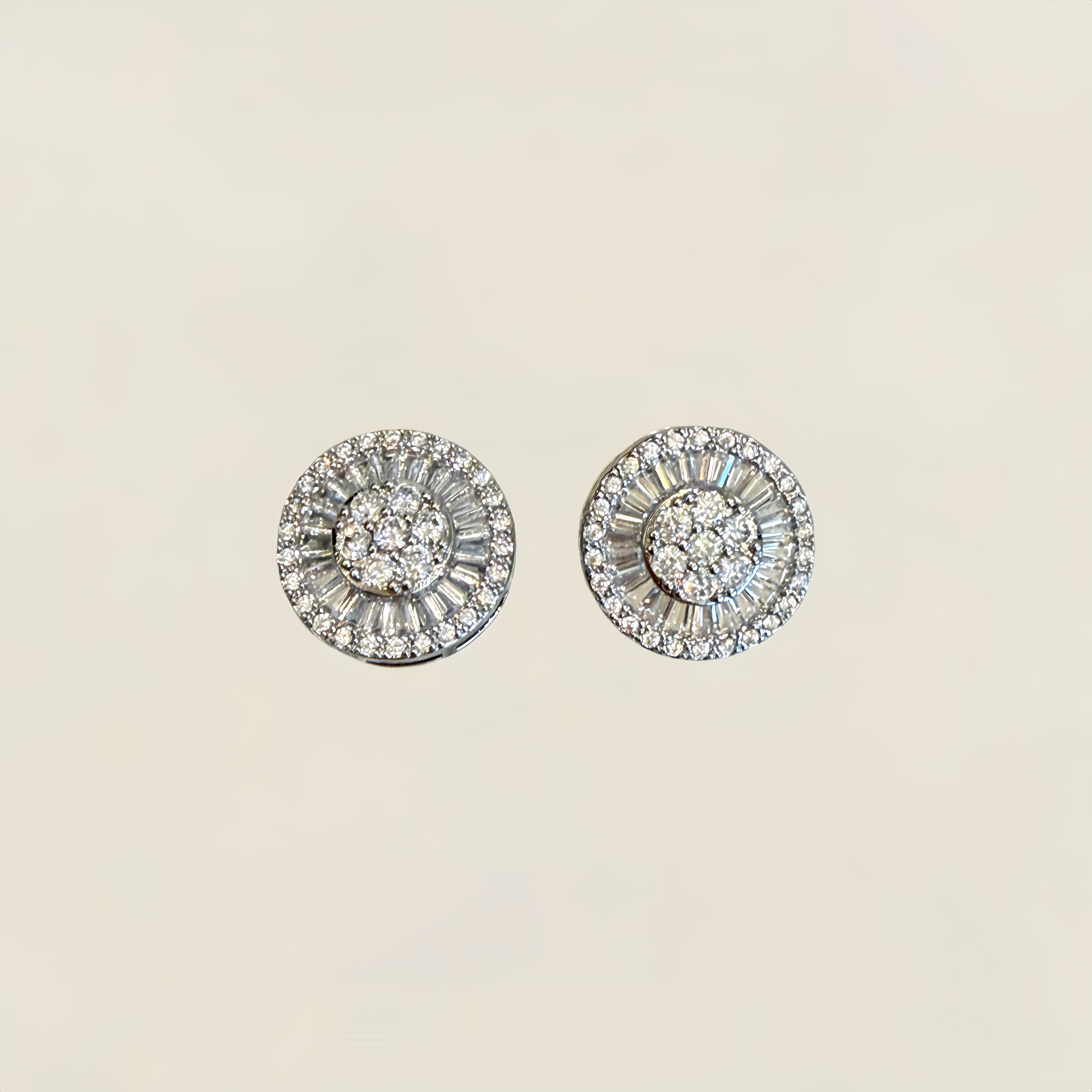Silver Crystal Stud Earrings