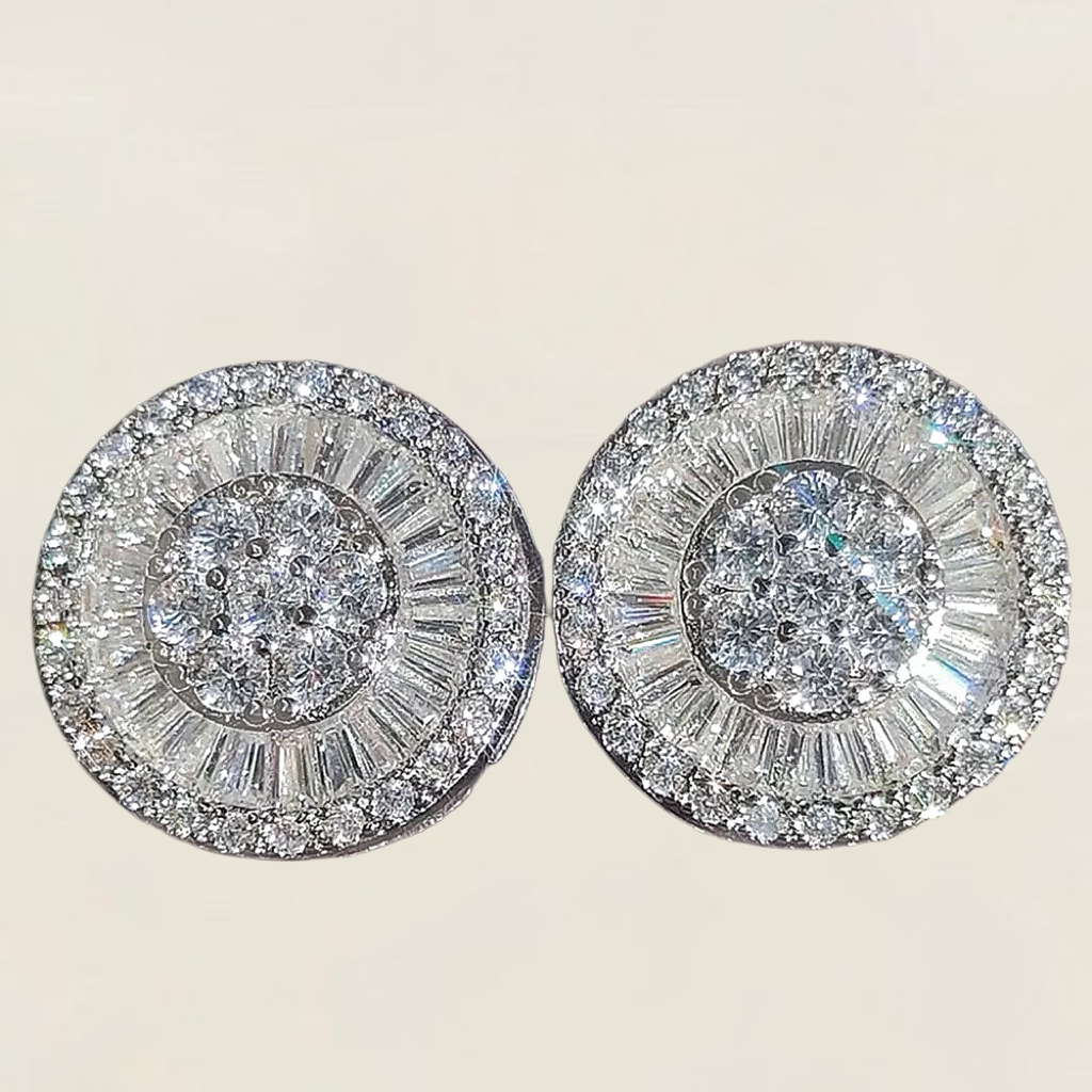 Silver Crystal Stud Earrings