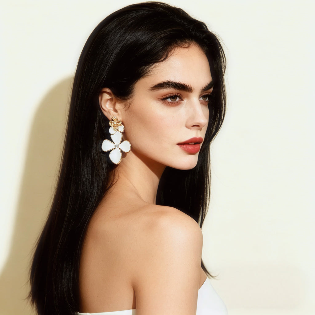 Oversized Floral Statement Earrings