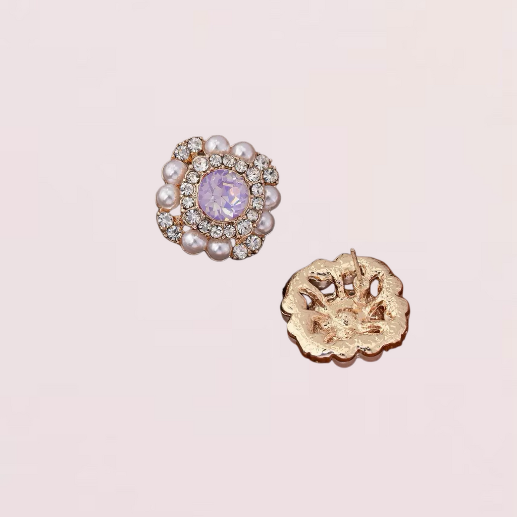 Modern Vintage Geometric Pearl Studs