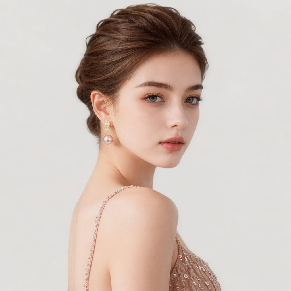 Crystal Pearl Drop Earrings