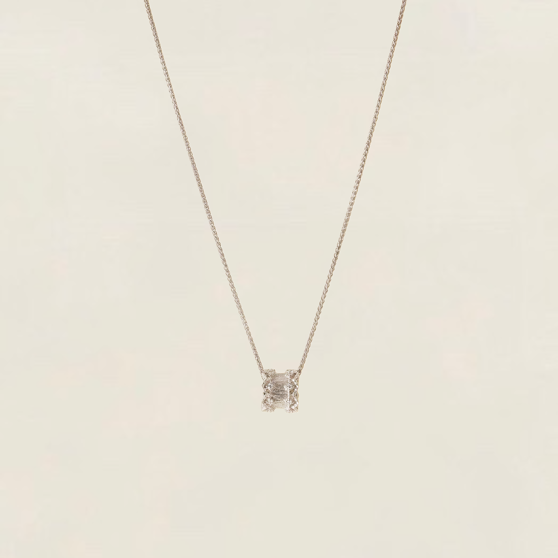 Adjustable Micro Pavé Pendant Necklace