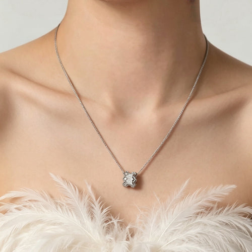 Adjustable Micro Pavé Pendant Necklace