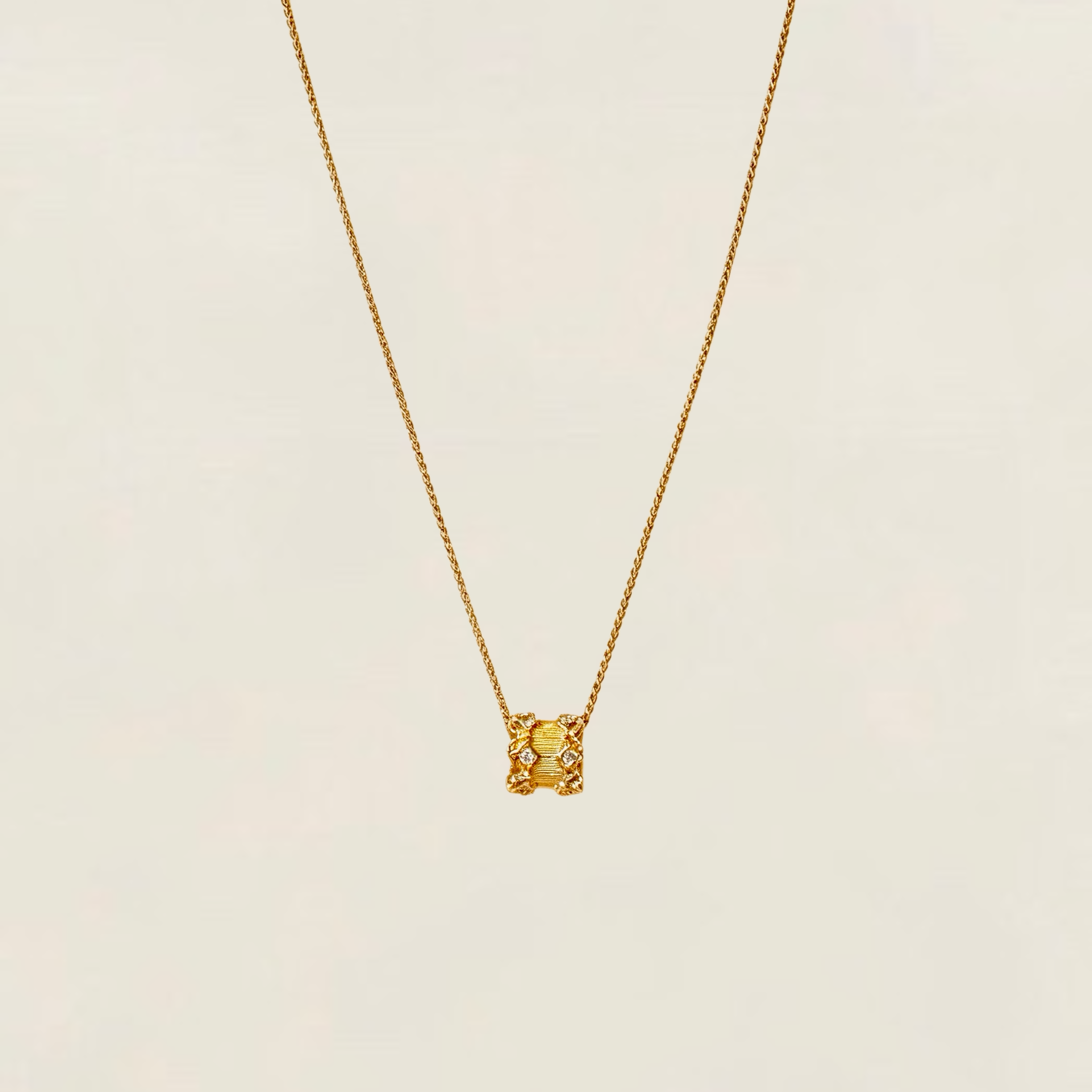 Adjustable Micro Pavé Pendant Necklace