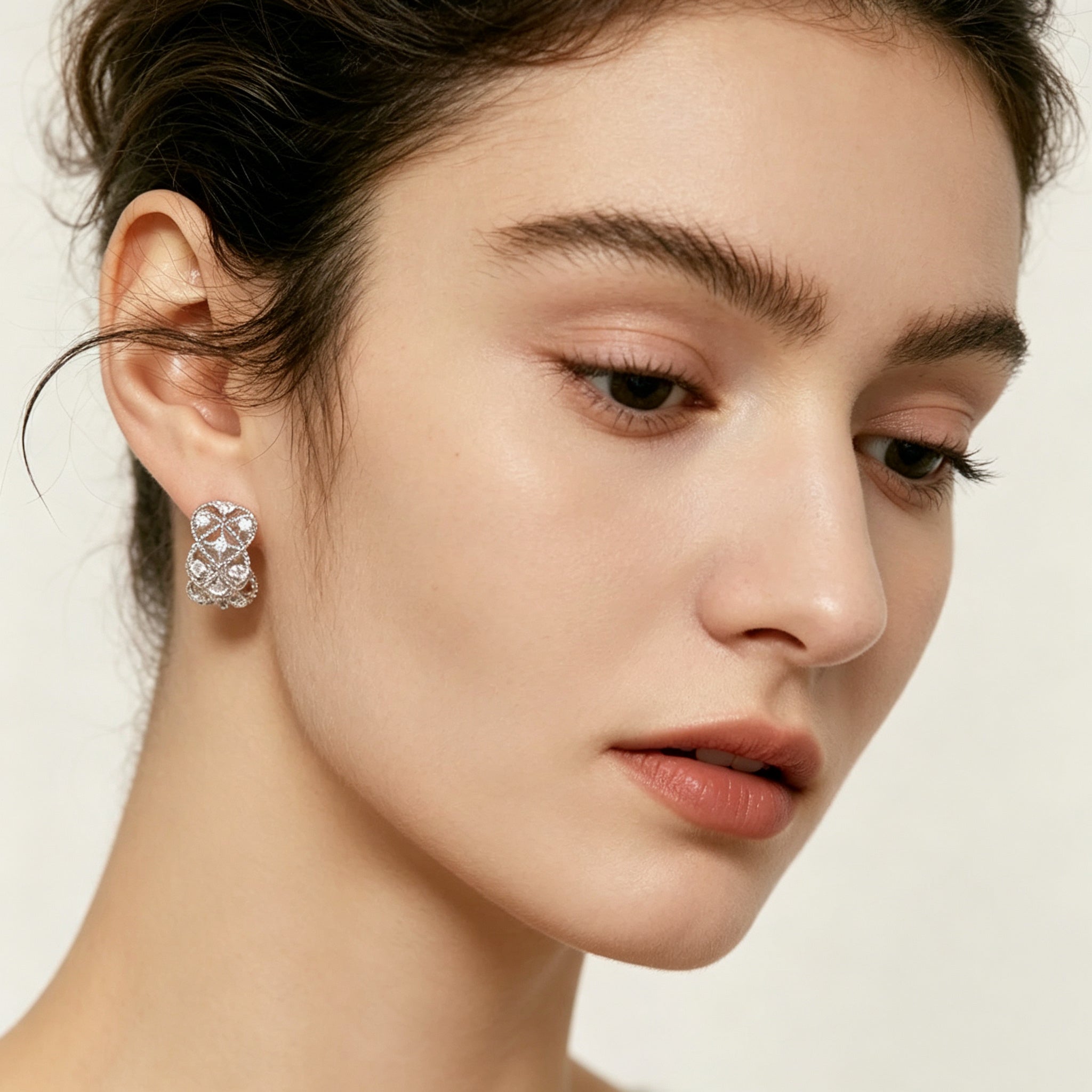 Woven Gold Statement Stud Earrings