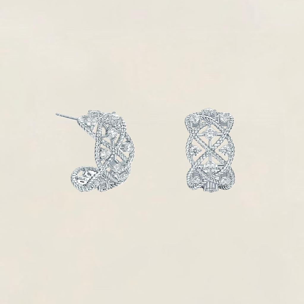 Woven Gold Statement Stud Earrings