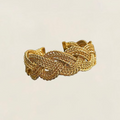 Adjustable Vintage Gold Braided Cuff Bracelet