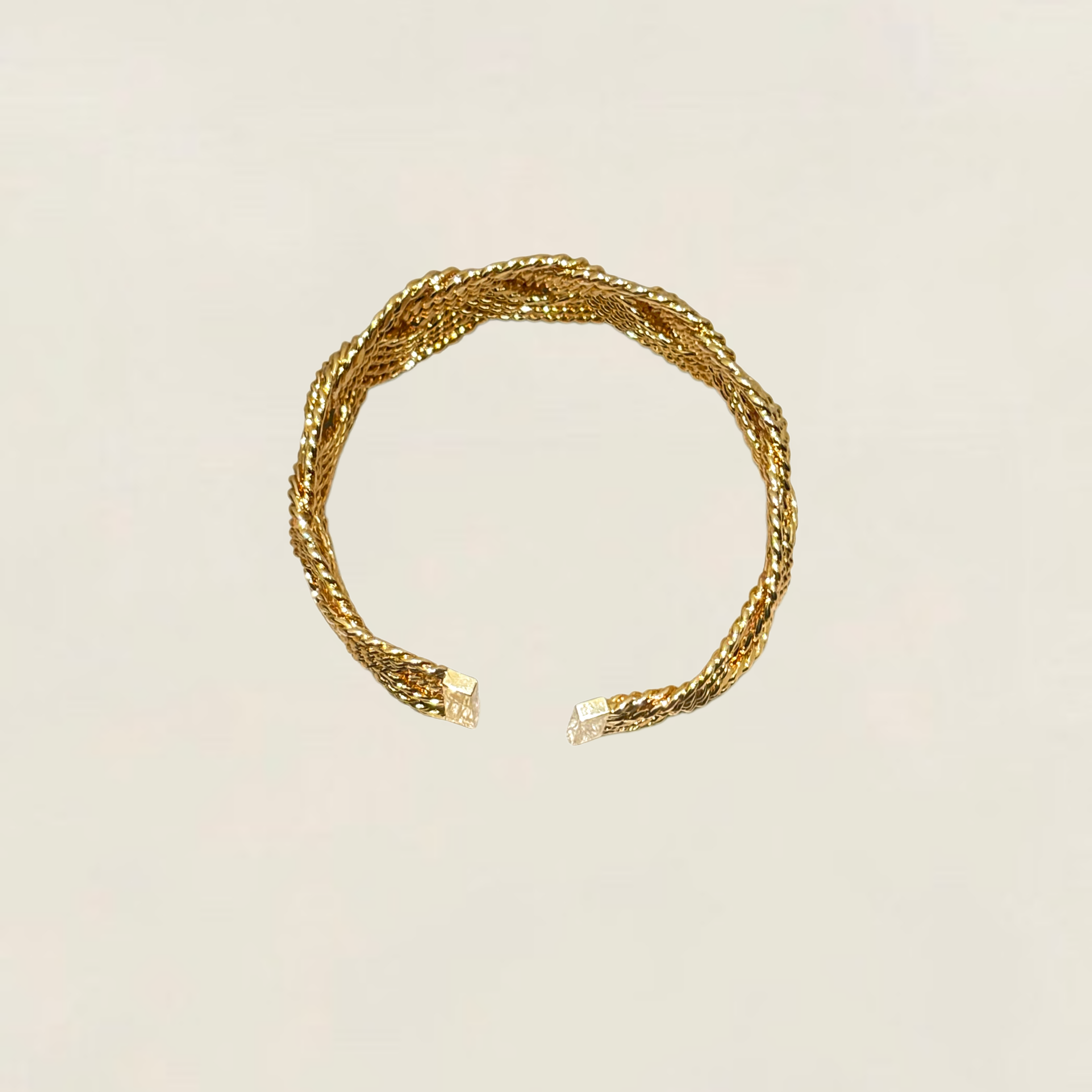 Adjustable Vintage Gold Braided Cuff Bracelet