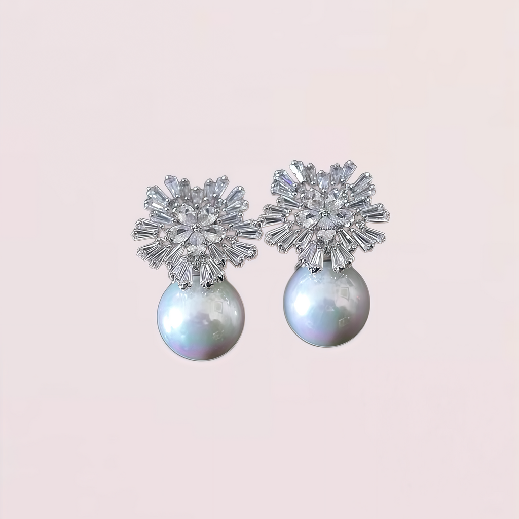 Pearl Snowflake Earrings
