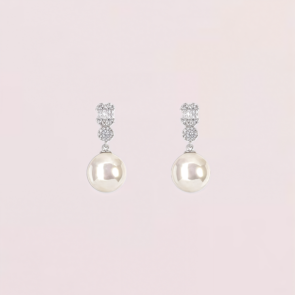 Crystal Pearl Drop Earrings